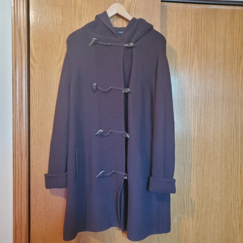 Lands' End Long Buttoned Duster Style Cardigan